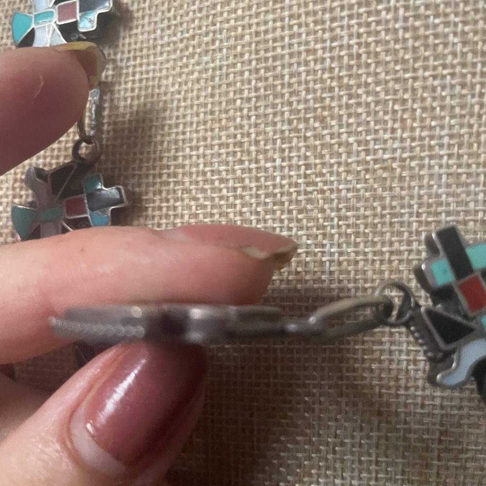 RARE! Old Pawn Native American knifewing katchina inlaid necklace & ring set!🤠 - Picture 3 of 13
